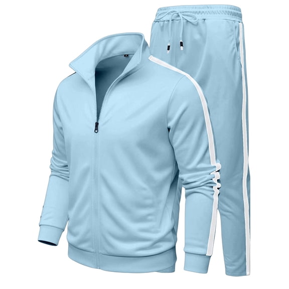 Mens Sweatsuit 2 Piece Outfit Slim Fit Casual Long Sleeve Pullover Sweatpants Set Tracksuits Jogging Suit