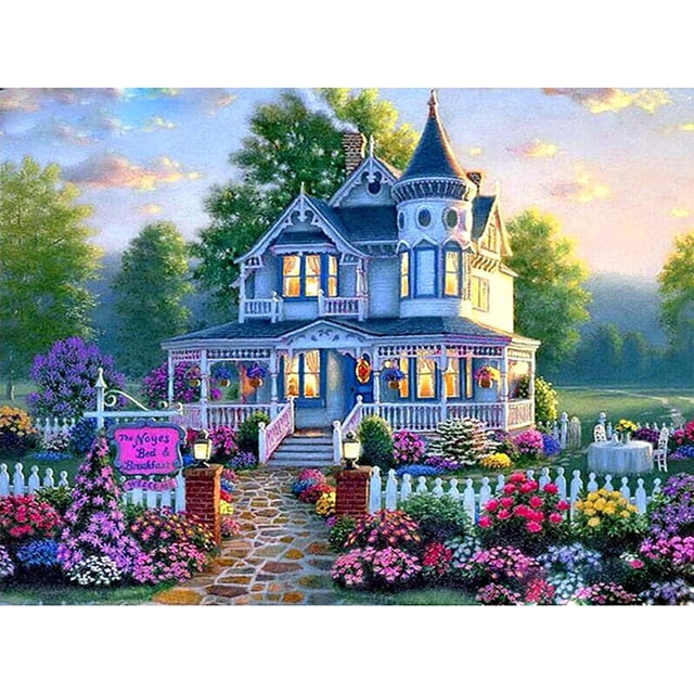 Wdftyju Kit completo de bordado de punto de cruz de 40x50cm, decoración del hogar de jardín, casa de campo, arte estampado Wdftyju 5zq7dq8gl6rw0gn2