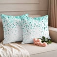thumbnail image 2 of Turquoise Polka Dot Outdoor Waterproof Pillow Covers, Abstract Modern Art Dots Watercolor Decorative Square Throw Pillowcase Sofa Cushion Sham for Patio/Couch/Chair, 18"x18" 2 Pack, 2 of 8
