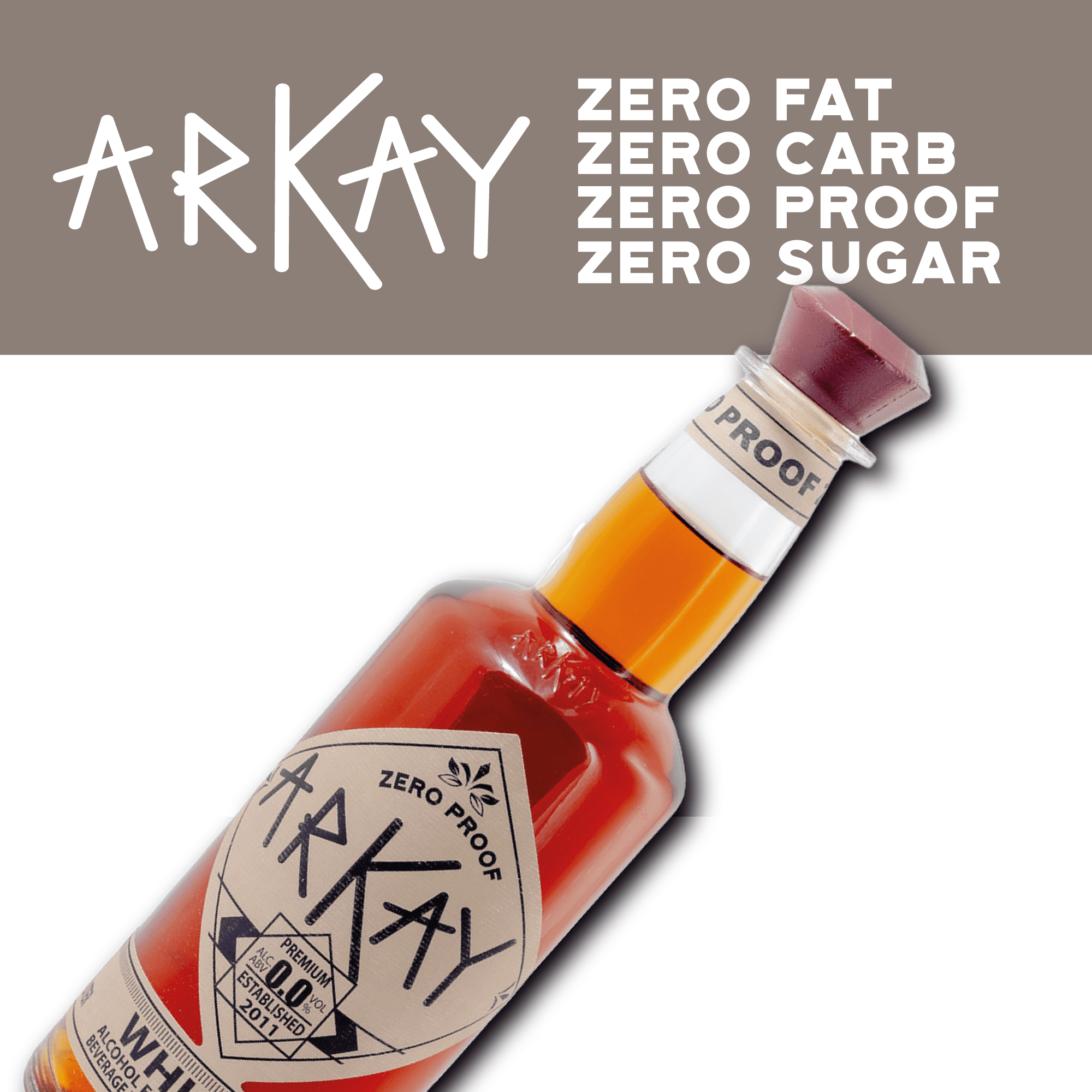 ARKAY | Whisky Zero Proof | Premium Alcohol-Free Alternative | 33.3 fl oz (1L) | Zero Calories & Sugar
