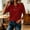 Deep Red, variant on Women’s Fashion Casual Plaid Print Patchwork Sleeve Polo Neck Short Top for Daily Wear Work, L