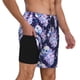 thumbnail image 2 of Balery blue starry sky Skull flower Bañador para hombre, shorts de playa de secado rápido con entrepierna y forro de compresión-3X-Large, 2 of 6