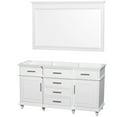 thumbnail image 7 of Wyndham Collection Berkeley 60 inch Single Bathroom Vanity in White with White Carrera Marble Top with White Undermount Oval Sink and 56 inch Mirror, 7 of 7