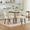 Beige, variant on CQSXDA Fabric Upholstered Wooden Dining Chairs Set of 2, Cozy Farmhouse Style for Kitchen and Dining Room Décor