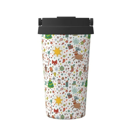 

Junzan Winter Christmas And New Year Deer for Stainless Steel Vacuum Insulated Tumbler - Reusable Insulated Cold Brew Iced Coffee Cup Thermos -Gifts for Women Men Him Her