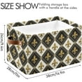 thumbnail image 4 of Coolnut Mardi Gras Motif Storage Basket Foldable Storage Bin 2 Pack, Canvas Rectangular Storage Basket with Leather Handles for Home Closet & Office Decor Gifts, 4 of 7