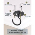 thumbnail image 4 of NACETURE Ceiling Hooks for Hanging Plants Black 3 Pcs - Plant Hanger Indoor Hanging Hooks Metal Plant Bracket Iron Lanterns Hangers for Wind Chimes, Planters, 4 of 8