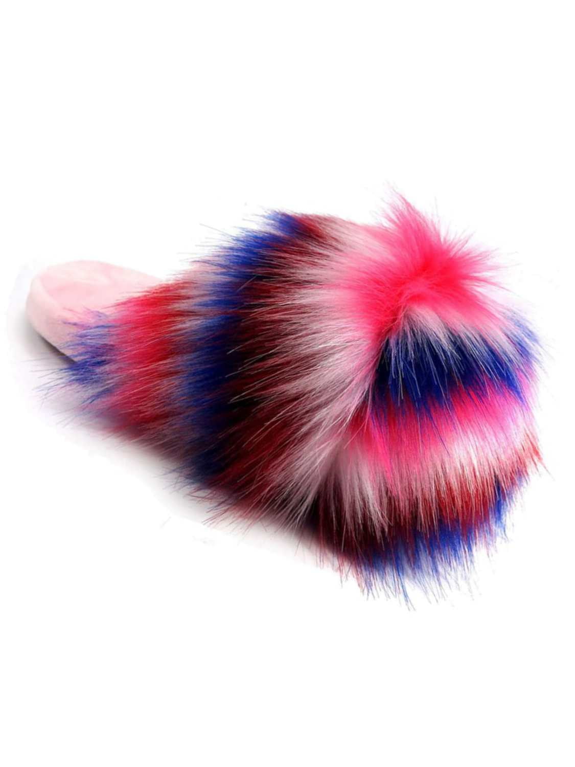 rainbow fuzzy slippers
