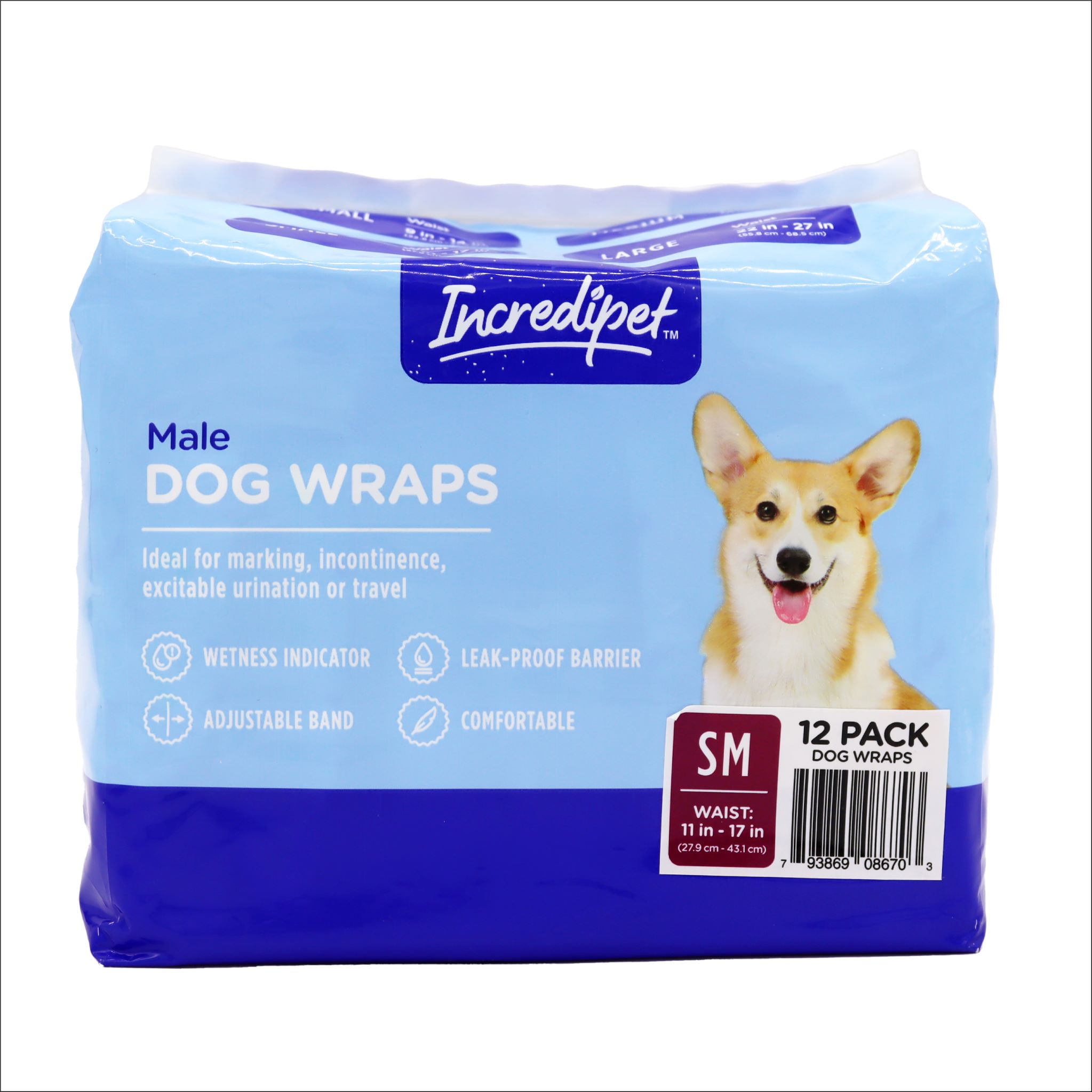 Incredipet Small Disposable Male Dog Wraps, 12 Pk.
