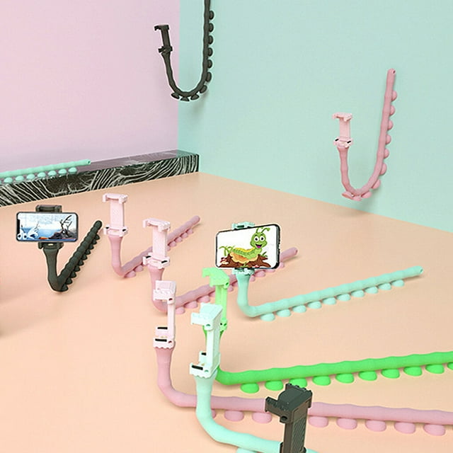 Caterpillar Mobile Phone Holder Portable Rubber Cell Phone Bracket Clip with Suction Cups Portable Stand