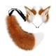 thumbnail image 4 of Conjunto de diadema con orejas y cola de animal para Halloween, fiestas de disfraces y carnaval. Rojo Marrón Blanco, 4 of 9