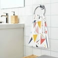 thumbnail image 3 of Yayeee 2 Pack Hand Towels for Bathroom 100% Cotton 16" x 28" Soft Absorbent Kitchen Towel, White Triangles, 3 of 7