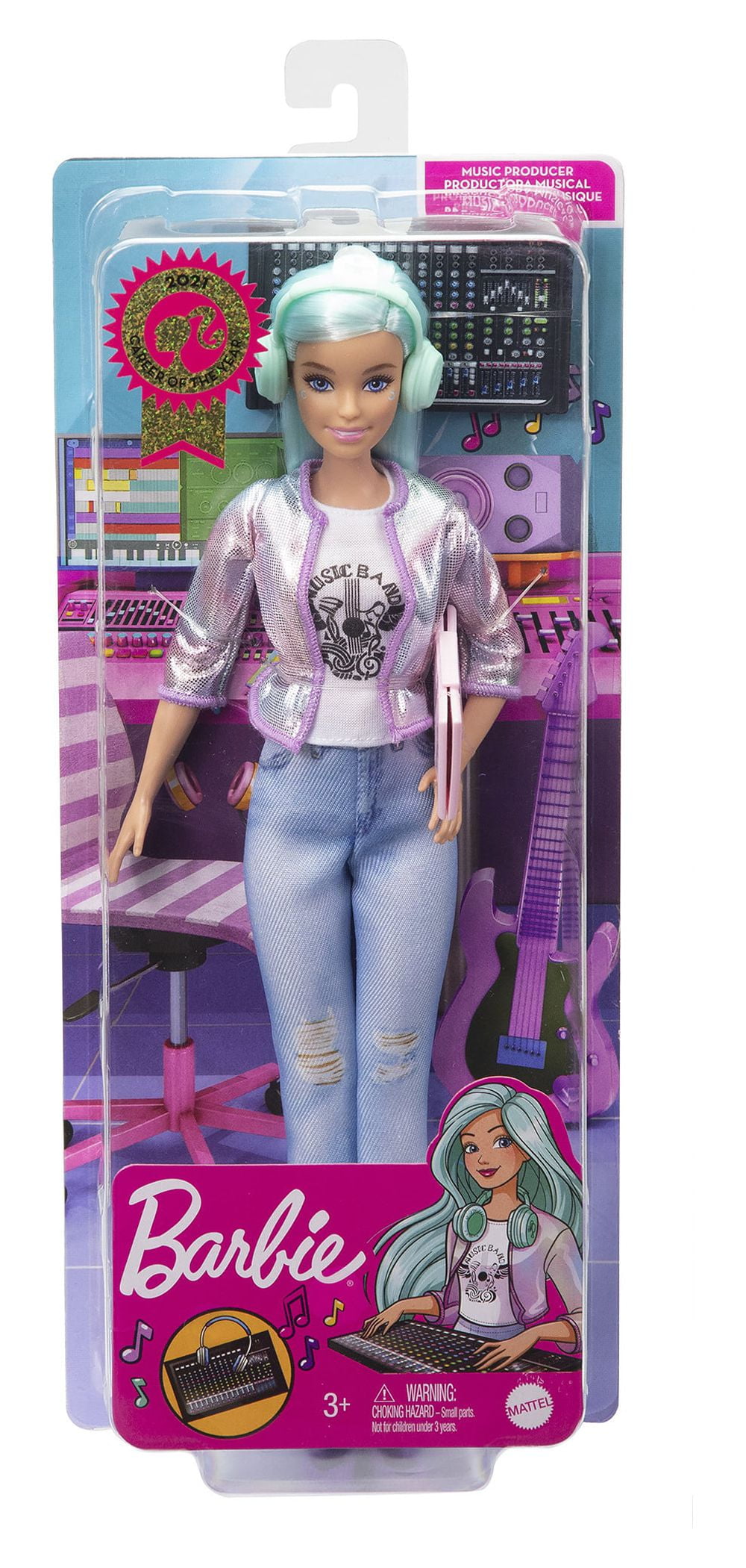 Barbie Career Of The Year Music Producer Doll (12-In/30.40-Cm), Colorful  Blue Hair, Trendy Clothes & Accessories, 3 & Up