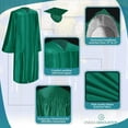 thumbnail image 6 of Endea Graduation Shiny Emerald Green Graduation Gown  Cap, 6 of 9