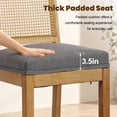 thumbnail image 4 of Bar Stools Sets of 2, LEGAHOME 28" Bar Height Bar Stools, Farmhouse Linen Upholstered Bar Stools with Cane Back, Wood Bar Chairs for Kitchen Island Dining Room, Suitable for 40"-42" Table, Gray, 4 of 7