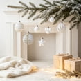 thumbnail image 3 of 35‑Pack Christmas Ornaments Set, Christmas Tree Balls with Gold Glitter, Star and Bow Hanging Decorations, Shatterproof Holiday Ornaments for Tree, Wreath and Home Decor(Assorted, White), 3 of 6