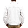 thumbnail image 6 of Hulanddfd Men's Denim Jacket Button Down Turn Down Collar Long Sleeve Casual Trucker Coat with Pockets Vintage Outerwear for Fall Winter Daily Wear Outdoor Travel Streetwear, 6 of 6