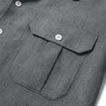 thumbnail image 6 of CBASIHI Mens Short Sleeve Button Down Shirts with Pockets- Collared Breathable Loose Fit Casual Summer Business Work Wear Top Dark Gray Size 3XL, 6 of 8