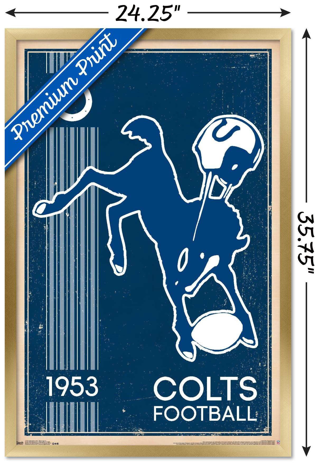 NFL Indianapolis Colts - Retro Logo 14 Wall Poster, 22.375" x 34", Framed