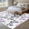 thumbnail image 4 of Area Rug for Living Room, Grey Purple Botanical Non-Slip Indoor Large Carpet for Bedroom/Dining Room, Watercolor Spring Floral Summer Leaf Washable Low-Profile Rectangle Floor Runner Rugs - 6 x 9 Ft, 4 of 8