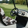 thumbnail image 4 of FUIALDOLG Cow Print Golf Cart Seat Covers for Club Car Precedent Ordinary Seats, Animal Print Breathable Front and Back Seat Cushion Cover for Golf Cart, Easy to Install, 4 of 8