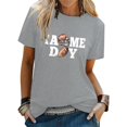 thumbnail image 2 of TSADFHJI Chandail en Molleton Col Rond Femme TP T-Shirt à Manches Courtes Imprimé Lettre Rugby TG Gris Clair, 2 of 5