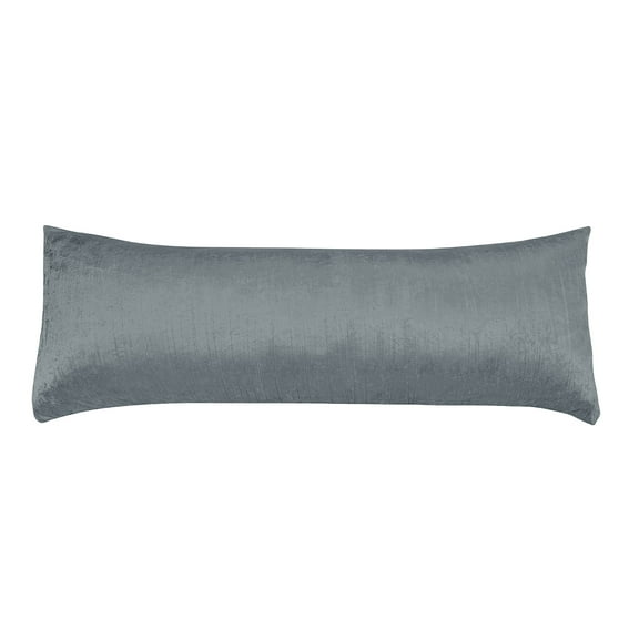 Sweet Jojo Designs Boho Chic Vintage Crinkled Crushed Velvet Dark Grey Unisex Neutral Body Pillow Case (Pillow Not Included)
