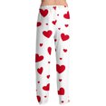 thumbnail image 6 of Fgvctg Valentine's Day Pajama Pants for Men Trendy Sleepwear Wide Leg Pajama Heart Graphic High Waisted Pjs Pant Loose Spring Fall Drawstring Lounge Pants with Pockets Hot Pink 2XL, 6 of 6