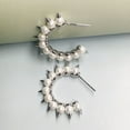 thumbnail image 4 of HYwys Gothic Punk Pearl And Rivet Stud C Shap Earring For Women Luxury Quality Jewelry Personity 2021 New Trend, 4 of 6