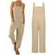 thumbnail image 1 of TRKIYQC Mono suelto para mujer con bolsillos, pantalones rectos sin mangas con cuello en forma de U de pierna ancha TRKIYQC  moda, 1 of 6