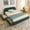 Green, variant on Queen Size Upholstered Bed Frame, Modern Minimalist Platform Bed with Curved Headboard, Circle Yarn Fabric, Wheeled Drawer Storage, Sturdy Support, No Box Spring Needed, Pink