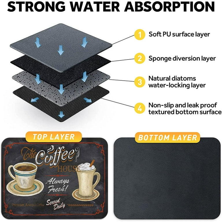  MAIRAN Kitchen Drying Mat Coffee Maker Mat for Countertops Dish  Drying Mats for Kitchen Counter Dish Drying Pad Coffee Mat Drying Mats for  Countertop,20X24 Inch,Coffee: Home & Kitchen