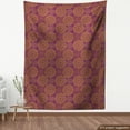 thumbnail image 4 of Ambesonne Boho Art Fabric by the Yard Upholstery, Ethnic Damask Floral Round, 3 Yards, Purple and Pale Caramel, 4 of 5