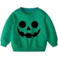 thumbnail image 4 of Halloween Baby Clothes Toddler Girl Boy Pumpkin Sweatshirt Crewneck Sweater Long Sleeve Pullover Fall Outfits Green 7 Years, 4 of 4