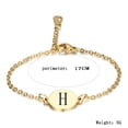 thumbnail image 2 of PAURO Initial Oval Bracelets for Women Name Letter K Alphabet F Gold Plated Stainless Steel Personalized Statement Simple Elegant Jewelry Gold Letter G, 2 of 3