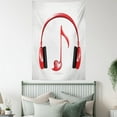 thumbnail image 4 of Music Tapestry, Love Sound Headphones with Heart Shaped Key Note Symbol Melody Artistic Design, Wall Hanging for Bedroom Living Room Dorm Decor, 60W X 80L Inches, Red Black Grey, by Ambesonne, 4 of 5