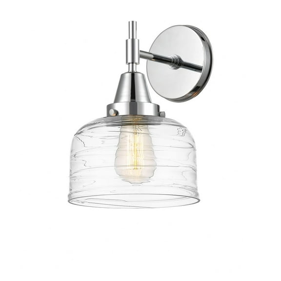 447-1W-PC-G713-Innovations Lighting-Caden - 1 Light Wall Sconce-11 Inches Tall and 8 Inches Wide-Polished Chrome Finish-Clear Deco Swirl Glass Glass