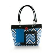 2 Red Hens Rooster Diaper Bag - Chevron Stripes Blue