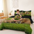 thumbnail image 3 of Erosebridal Cute Capybara Family Kid Bedding Comforter Set, Green Brown Full Bedding Set, 7-Piece, 3 of 7