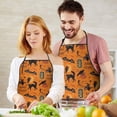 thumbnail image 4 of Vintage Halloween Elements Pattern Apron-Garden Aprons for Women with Pockets-Cotton Linen Waterproof Kitchen Cooking Gardening Aprons Adjustable for Kitchen,Cooking,BBQ and Salon 33"x27", 4 of 7