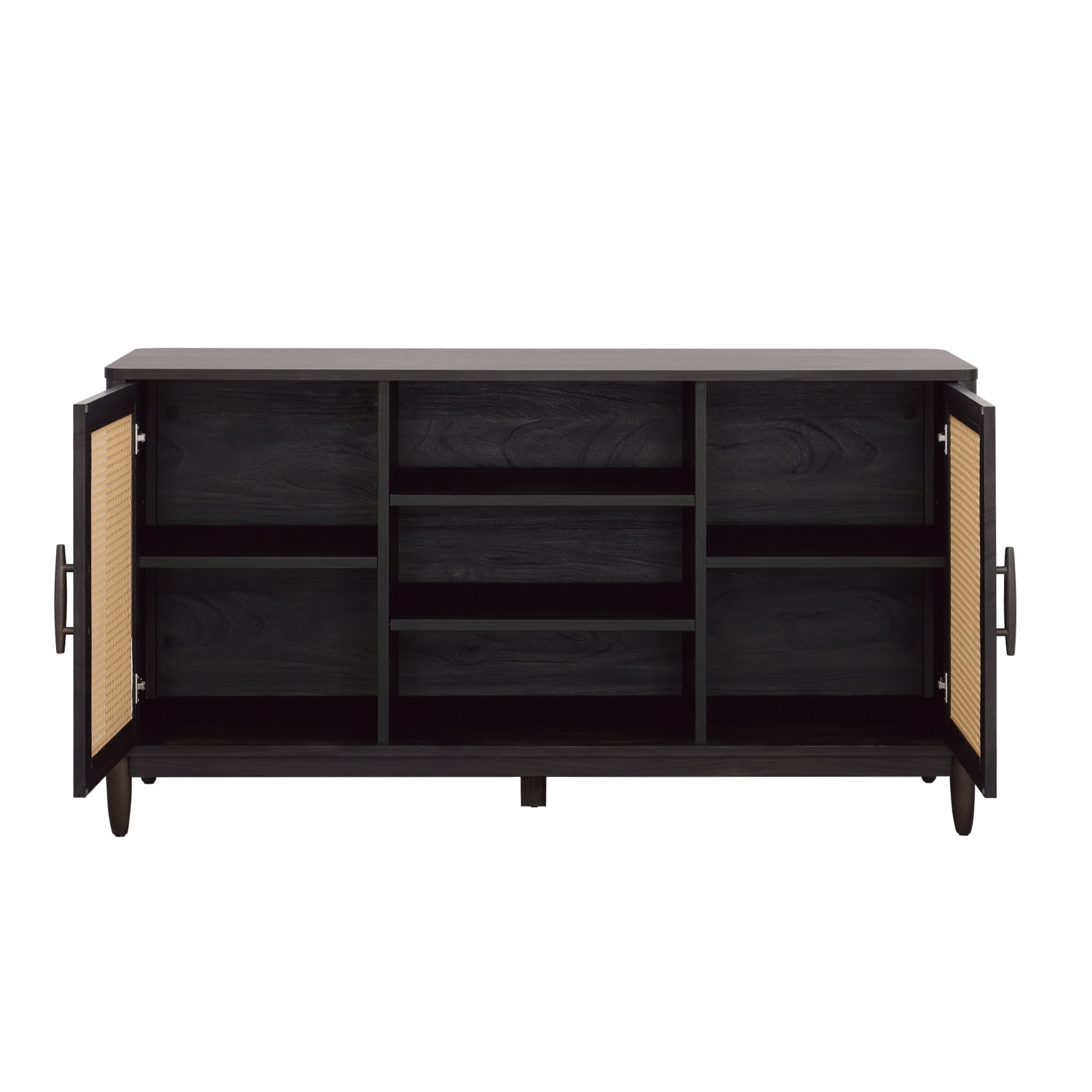 Better Homes & Gardens Springwood Cane TV Stand for TV's up to 65", Charcoal Finish
