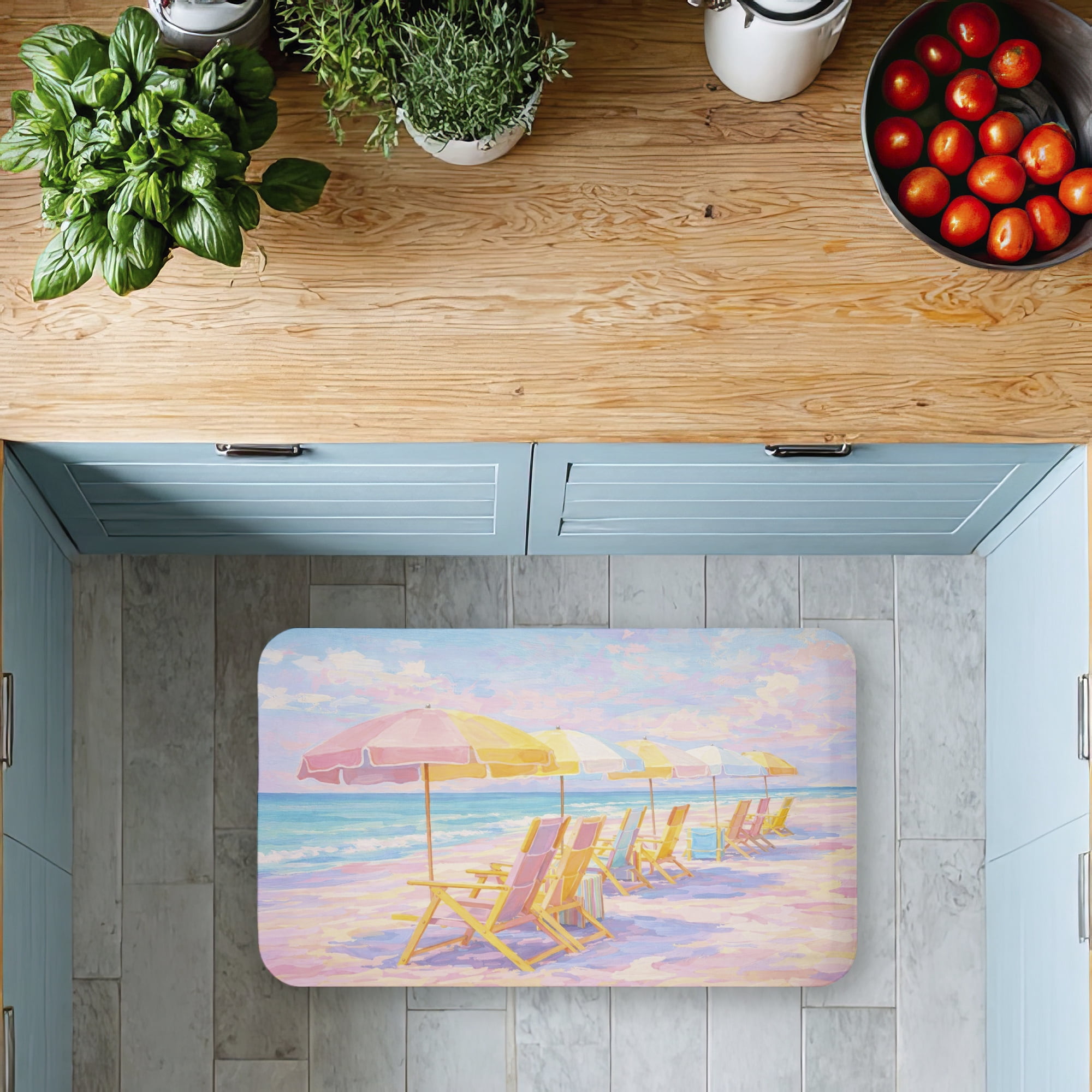 Stupell Industries Lined Up Beach Chairs Printed Anti-Fatigue Floor Mat, design by Ziwei Li