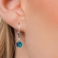 thumbnail image 3 of Gem Stone King 14K White Gold London Blue Topaz Earrings for Women | 2.20 Cttw | Gemstone November Birthstone | Round 6MM, 3 of 6