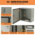 thumbnail image 4 of Electrical Enclosure Box – IP66 Waterproof & Dustproof Steel – NEMA 4X Outdoor Junction Box – Lock & Mounting Plate – Home Renovation – 16x16x8", 4 of 5