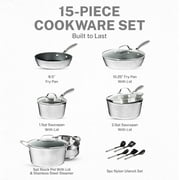 Granitestone 15 Piece Pots and Pans Set Nonstick Cookware Set, Pot and Pan Set, Kitchen Cookware Sets, Induction Cookware Set, Frying Pan Set, Pot Set Induction Cookware, Dishwasher Safe, Cream White