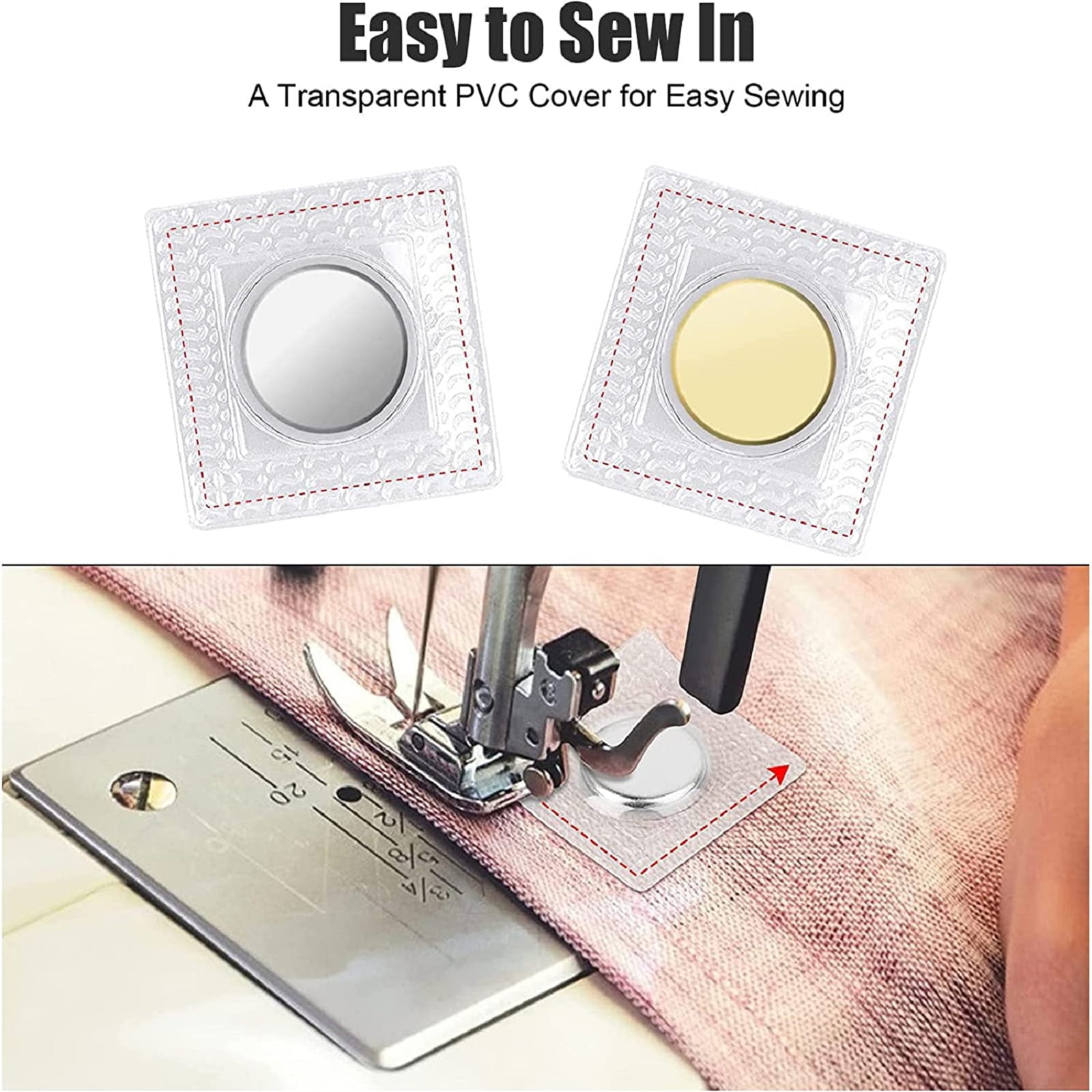 25 Pairs Hidden Sew Magnetic Snap Invisible Hidden Sew in PVC Hidden Purse Closure for Fastener Handbag Cloth Clasp DIY Craft Sewing Tools 