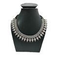 thumbnail image 5 of athizay Black Thin Thread Tribal Necklace with Earring oxidized silver metal beaded choker antique texture statement jewelry Set, 5 of 5