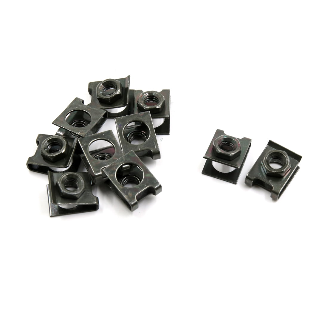 10pcs 5mm Dia Bronze Tone Metal UType License Plate Screw Base Clip