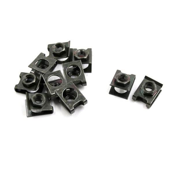 10pcs 5mm Dia Bronze Tone Metal UType License Plate Screw Base Clip Speed Nuts