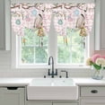 thumbnail image 4 of Pink Easter Bunny Tie Up Curtains 45 Inches Long, Kitchen Window Curtains Over Sink, Spring Easter Eggs Floral Buffalo Plaid Small Window Curtains Shade Balloon Curtains Valances for Bedroom 34"x45", 4 of 8
